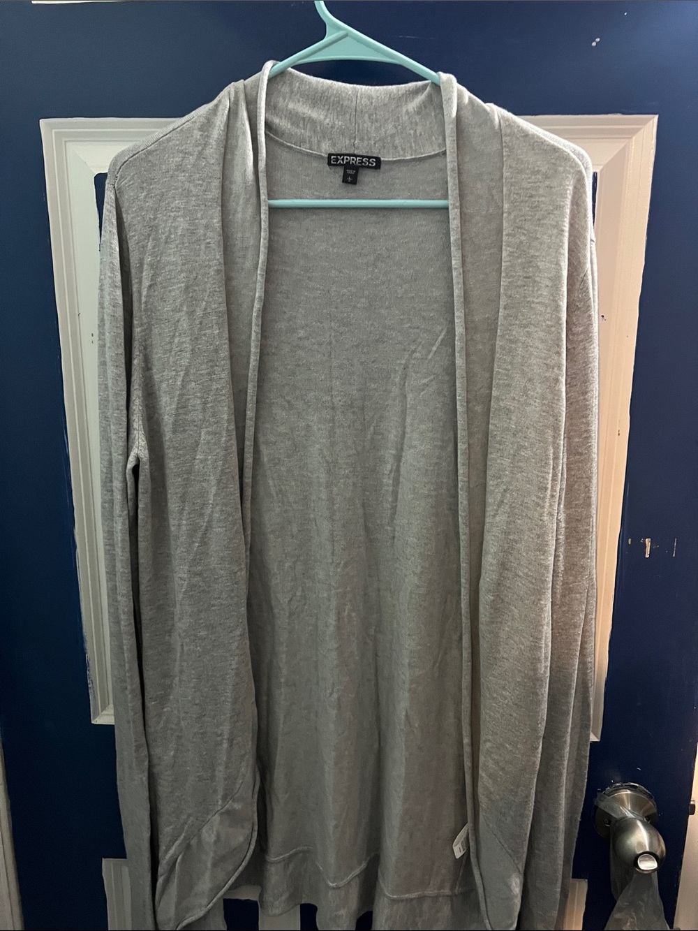 Express Heather Gray Open-Front Women's Cardigan